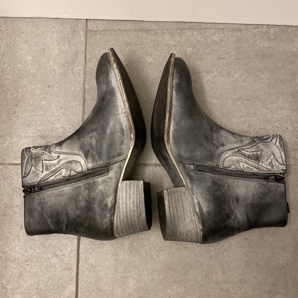 Roan by BED Stu Elisa Cowboy Booties Black White BFS Size 7.5 - Picture 4 of 12